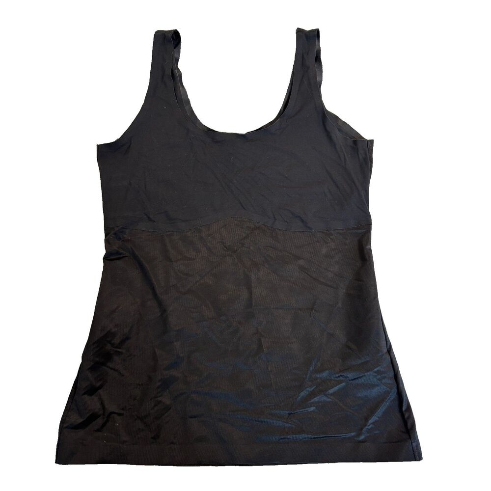 SPANX  Womens Medium Black Shaping Cami Tank Tummy Control Stretch Compression